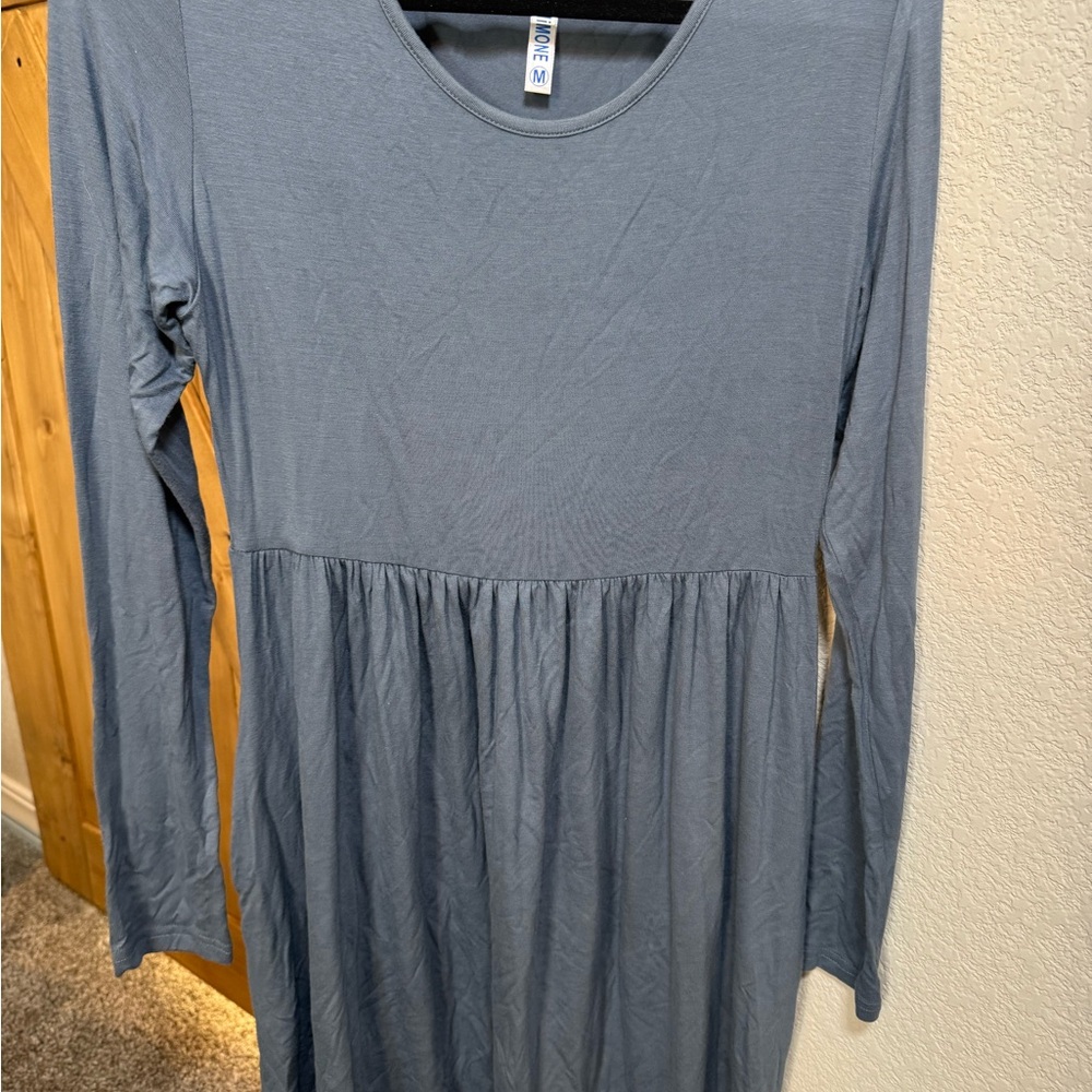 Long Sleeve Blue Dress